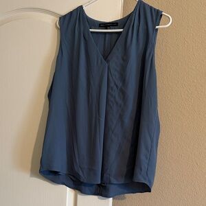 White House Black Market Deep Blue V-Neck Blouse